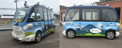 域内を走行する自動運転EVバス