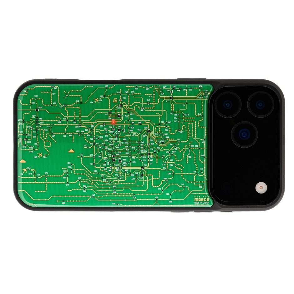 FLASH 関西回路線図 iPhone 17/18 Pro Maxケース　緑