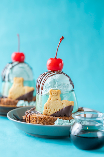 チョコミントロール ～チョコミント皿プリンのせ～ 650円