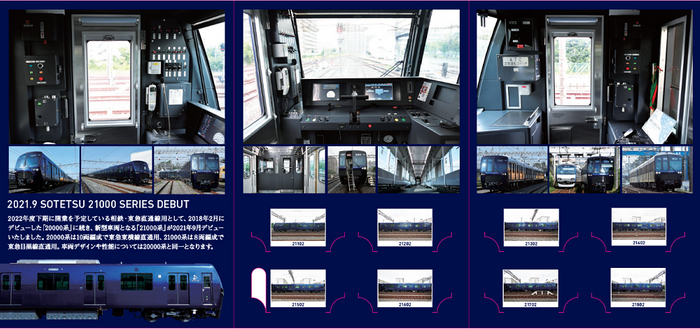 「相鉄21000系デビュー記念入場券セット」展開時 中面（イメージ）