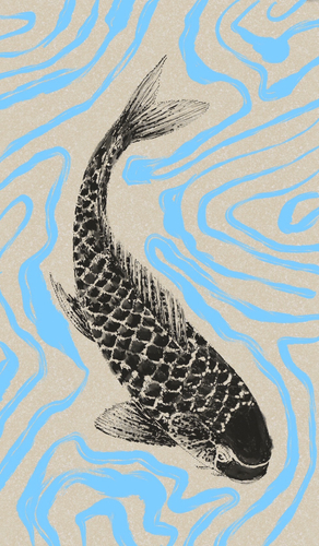 魚拓風イラスト(鯉)