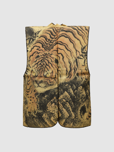 1_陣羽織 白呉絽服連地虎模様描絵