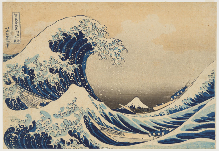題材となった作品:「冨嶽三十六景・神奈川沖浪裏」葛飾北斎筆 江戸時代・19世紀 東京国立博物館蔵