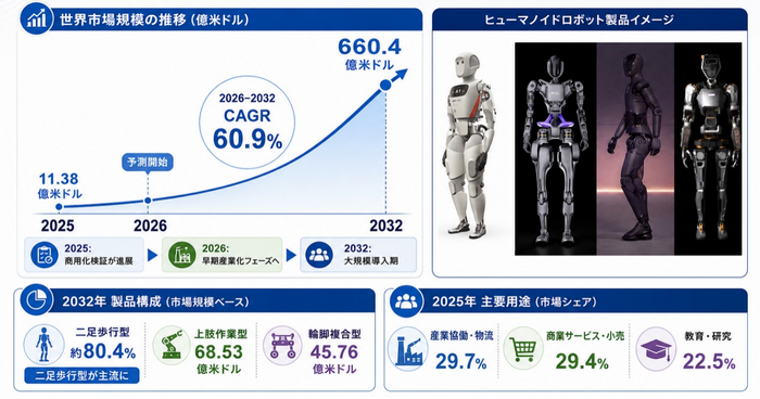 世界ヒューマノイドロボット市場の成長予測2026～2032