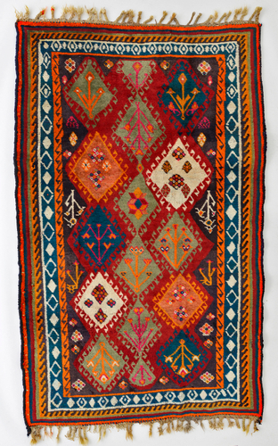 Photo.10 ギャッベ　南イラン　カシュガイ族ダレシュリ　1970年頃　羊毛　228&times;138cm
