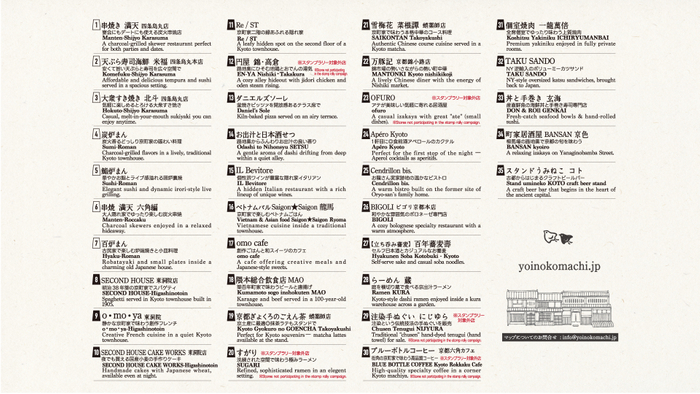 宵の小町参加店リスト