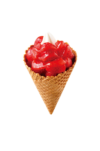 ワッフルソフトクリーム　ダブルリッチいちご　単品画像