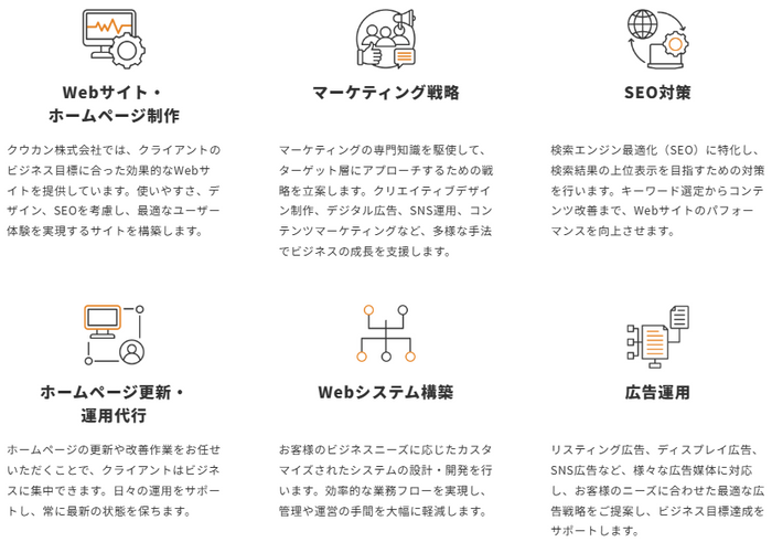 クウカンのWeb支援事業
