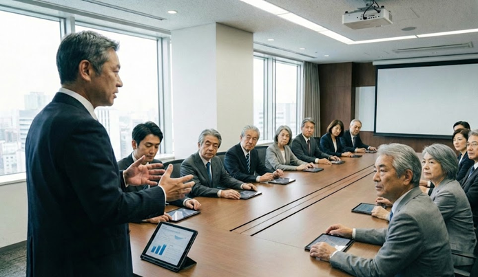 会議風景　※本画像は生成AIを活用して作成したイメージです。
