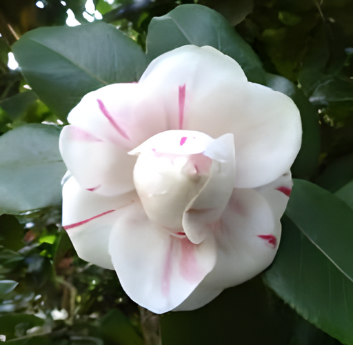 ツバキ&lsquo;神代桃錦&rsquo;