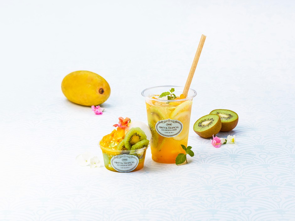 MINTY & TROPICAL ICE CREAM & DRINK_Mango Kiwi_FLOWERS_日比谷花壇
