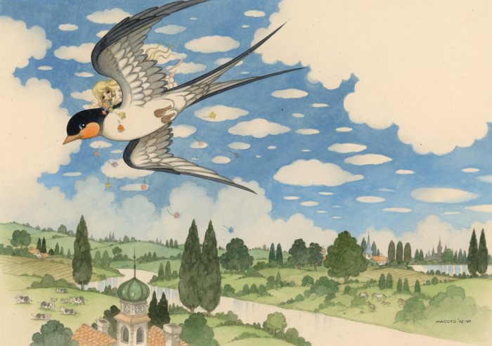 「おやゆびひめ」(9) 水彩 27&times;38.5cm 1972年作 330,000円(税込)