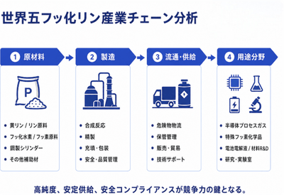 図. 五フッ化リン, 世界の産業チェーン分析