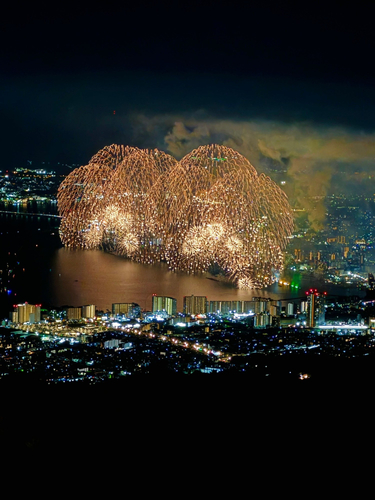 2024年びわ湖大花火大会の様子（ガーデンミュージアム比叡から撮影）