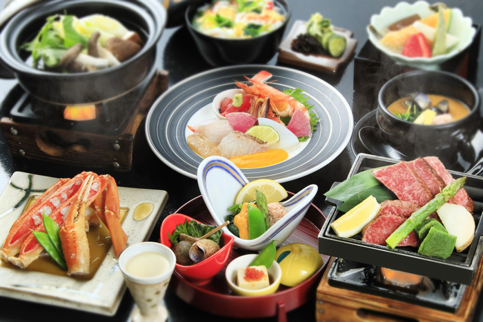 日本海の海の幸や鳥取和牛など地の物を愉しむ＜お食事＞