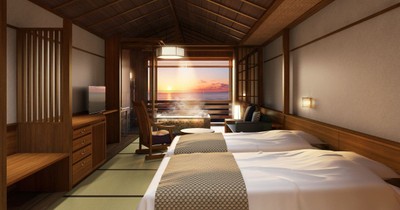 展望温泉 半露天風呂付き客室※完成イメージ