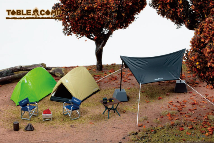TABLE CAMP 1/43 モンベル キャンプセット ムーンライトテント2型(ライトタン／スプリンググリーン)