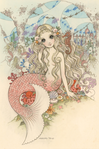 「人魚姫」(扉絵)水彩 26.8&times;17.9cm 1979年作 550,000円(税込)