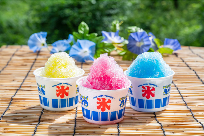 夏と言えばやはりかき氷。8種類のシロップをお好みでかけて。アイスクリームをトッピングするなど、マイかき氷作りにチャレンジ!