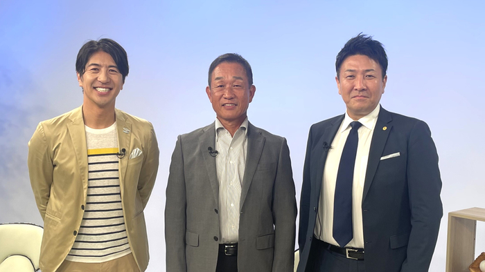 (左から)田中大貴アナ、辻発彦氏、藤澤義仁氏