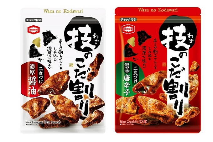 『左:120g 技のこだ割り 濃厚醤油 右:110g 技のこだ割り 濃辛唐辛子』