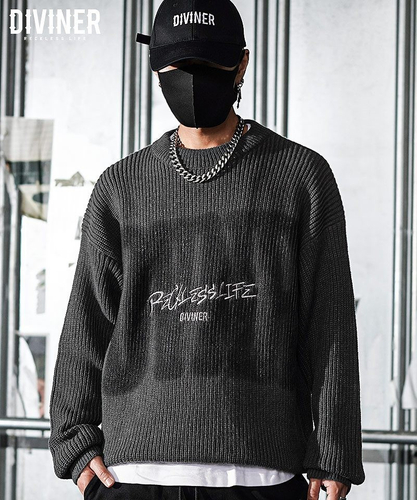 Ephemeral Logo Knit(チャコール)