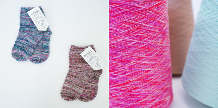 バレンタインには、ピンクと赤のかすり糸