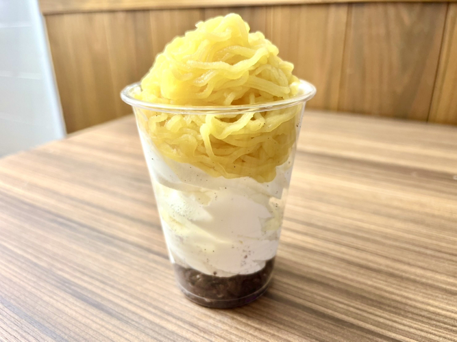 トミーファームのシルクスイート純度100％ペーストを使用した「いもんぶらんそふと」