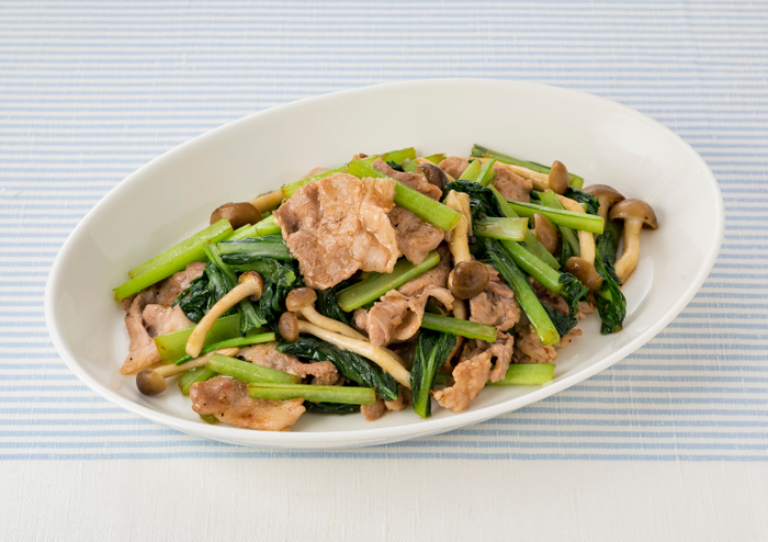 小松菜と豚肉のしょうゆ＆ペパー炒め