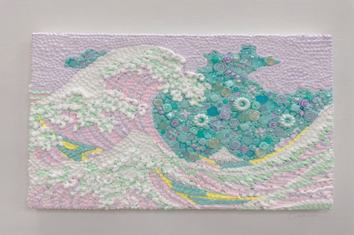 展示作品「CreamPainting-波-」