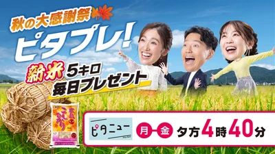 新米５キロが毎日１名さまに当たる！ピタニュ―秋の大感謝祭「ピタプレ！」きょうスタート！夕方４時40分～放送