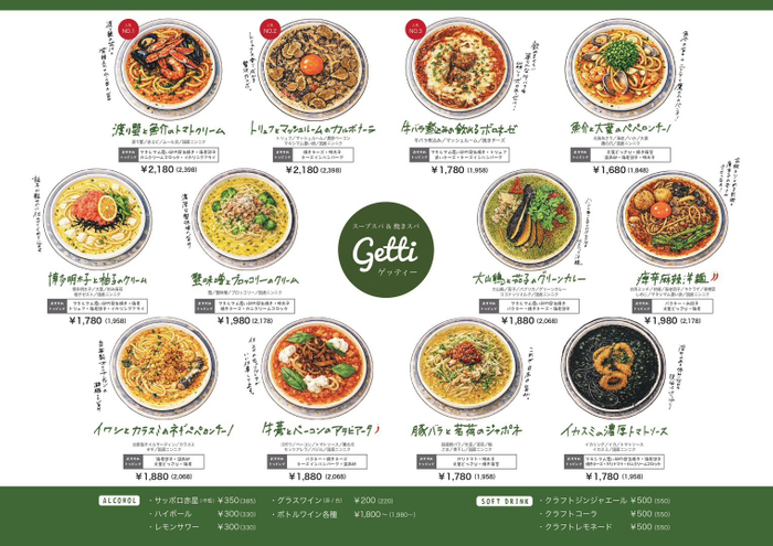 スープスパ / 各種メニュー