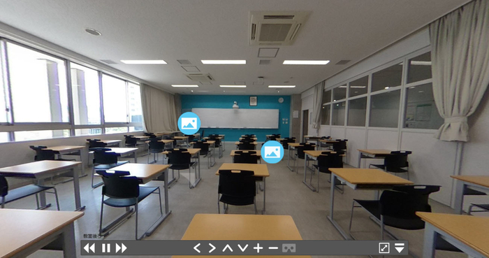 オリジナルパノラマビュー　教室展示イメージ(アイコンクリックでコンテンツへ)