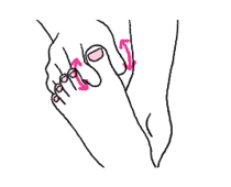 基本のマッサージ：②足ゆびをやわらかくする