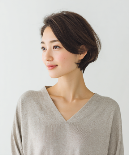 大人ショートボブモデル