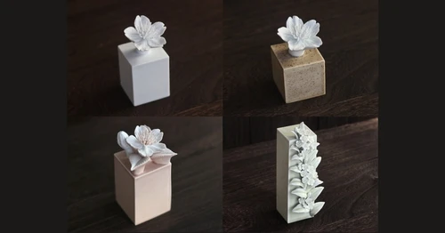 世界に同じものが二つとない。磁器彫刻作家が手がける桜・わすれな草のアートオーナメント4種が登場 - 予約受付開始