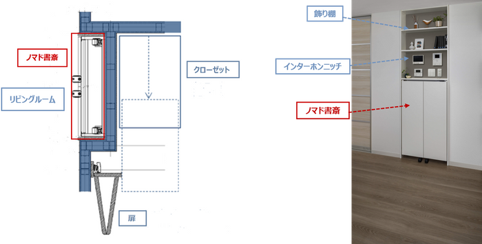 『ノマド書斎』の収納