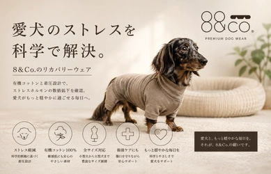 犬のストレスをコルチゾール測定で科学的に証明 
— 有機コットン製リカバリーウェア「8&Co.」が本格展開 —