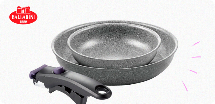【10名様】バッラリーニ ヴィンチ 取っ手が外せるフライパンセット