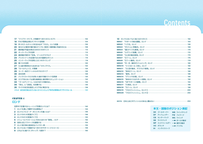 『小学生から知っておくべき フットボールのフォーマット』目次②