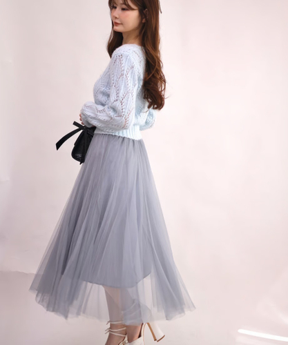 チュールロングスカート