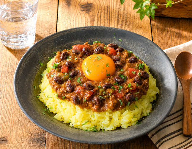大粒納豆キーマカレー
