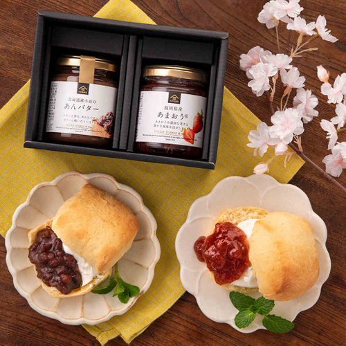 あんバターとあまおう ジャムのギフト 1,450 円(税込)
