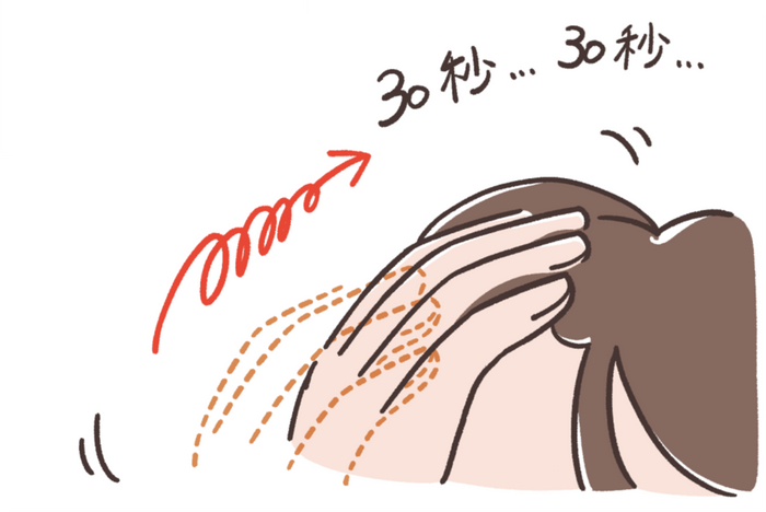 頭皮全体のマッサージ（５分）