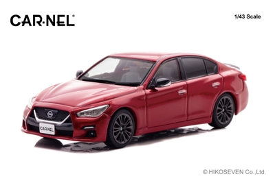 1/43 日産 スカイライン 400R “Carbon Exterior Package” (V37) 2020 Carmine Red：左前