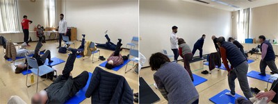 高石健幸リビング・ラボでの運動指導の様子(2021年3月22日)