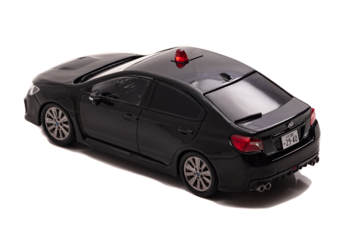 1/43 スバル WRX S4 2.0GT Eye Sight (VAG) 2018 青森県警察交通部交通機動隊車両(覆面 黒)：左後