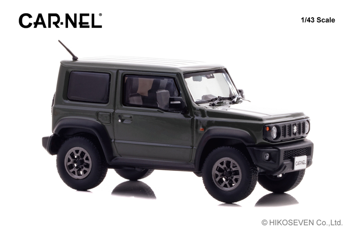 CARNEL 1/43 スズキ ジムニー シエラ JC (JB74W) 2018 Jungle Green：右前
