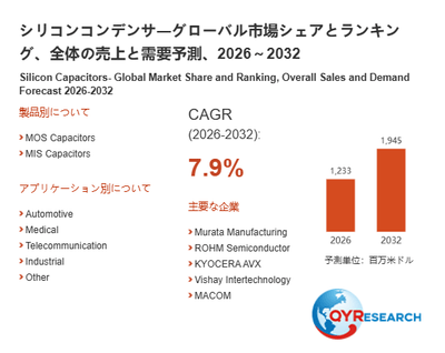 上記の図表／データは、QYResearchの最新レポート「シリコンコンデンサ―グローバル市場シェアとランキング、全体の売上と需要予測、2026～2032」から引用されています。
