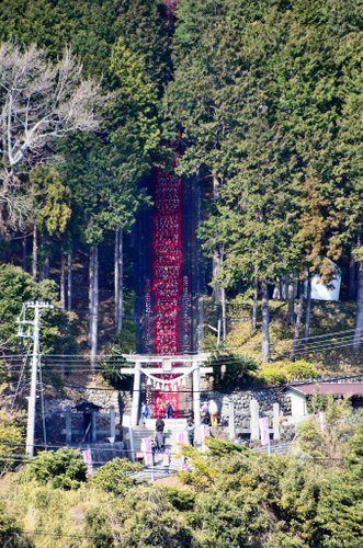 素盞鳴神社雛段飾り(対岸から)